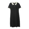 Vestido de Color Bloque con Cuello Polo para Mujer Tallas Grandes Inno, Nuevo Estilo de Verano, Ceñido a la Cintura, Vestido de Longitud Media que Reduce la Edad 222191