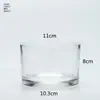 Taza de Vidrio Transparente para Velas al por Mayor Taza Vacía Decoración de Sala de Estar Botella de Aromaterapia Taza de Regalo para Velas de Soja Portavelas de Cristal