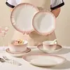 Juego de vajilla de cerámica de alta gama y estéticamente agradable para uso doméstico, nuevo para 2026, cuencos y platos, cuencos y platos para arroz, regalo de boda