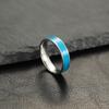 Suministro transfronterizo anillo de pareja de acero inoxidable simple europeo y americano con epoxi goteado a color anillo de acero de titanio de 6 mm de ancho joyería