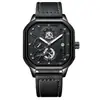 POEDAGAR Boda berenjena nuevo impermeable luminoso multifuncional reloj de cinturón para hombre reloj de cuarzo comercio exterior 628