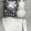 Luz de ventilador de techo pequeña silenciosa para el hogar modelo nuevo transfronterizo E27, luz de ventilador de techo inteligente para comedor y dormitorio