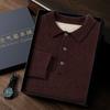 Otoño e Invierno Nuevo Polo de Hombre Cuello de Cachemira Cuello Camisa Cuello Engrosado Color Sólido Suéter Punto Solapa Lana Camisa Base