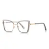 Gafas Anti-luz Azul de Comercio Exterior 3155 Dorado TR Montura de Personalidad para Combinar Gafas Planas para Rostro Grande de Mujer Adelgazantes para Disparo Callejero