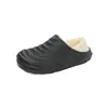 Pantuflas de algodón impermeables de invierno, unisex, con talón envolvente, forro de felpa, engrosadas para abrigar y suelas antideslizantes, adecuadas para uso interior y exterior