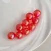 Cuentas redondas acrílicas iridiscentes mate de 16 mm, accesorios de cuentas para DIY para cadenas de teléfono, llaveros, colgantes y materiales decorativos