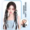 Peluca Trenzas Estilo Ballet Cinta Cola de Caballo Doble Peluca Oso Retorcido Trenza Retorcida Cabello Artificial Trenza Larga Cola de Caballo