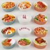 Tazón de bibimbap de carne asada de melamina cubierto con agua plato de arroz restaurante de té estilo Hong Kong plato de arroz con patas de cerdo vajilla plástico plato de arroz con cerdo marinado