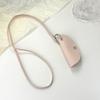 Lugong Color Nuevo de Primavera Estilo Ins Funda para Llaves de Cuero PU Media Luna Llavero Antiperdida Colgante para Cuello Moda Collar Colgante para Cuello
