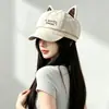 Chapéu Fofo de Orelha de Gato Celebridade da Internet Bordado Chapéu Octogonal Feminino Boné Plano Fashion Versátil Boina Retrô Outono Inverno Personalizado