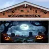 Faixa de Porta de Garagem de Halloween Transfronteiriça Personalização de Faixa 2025 Nova Bandeira de Terror para Garagem Tecido Decorativo de Fundo para Atmosfera