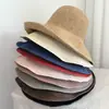 Sombrero de Paja Plegable Hecho a Mano de Ganchillo Estilo Coreano Japonés para Mujer, Sombrero de Pescador Transpirable para Salidas de Verano Protección Solar
