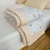 Classe de Exportação Coreana a Algodão Puro Fio Duplo Veludo Feijão Colcha de Primavera e Outono Estilo Coreano Estampa de Desenho Animado Colcha Lavável à Máquina