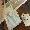Bolsa Feminina Novo Estilo, Estilo Coreano, Artística, Mochila Impermeável com Cordão, Simples e Versátil, Bolsa Casual Chique, Bolsa para Moedas e Celular