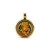 Xizang 1.5cm Acero Inoxidable Mini Pequeño Thangka Cinco Ye Huang Caishen Cinco Caminos Caishen Thangka Colgante Caja Gawu