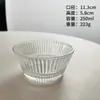 Estilo Coreano Estilo Ins Tazón de Vidrio Rayado Transparente Simple Frutero Ensaladera Pequeño Tazón Doméstico Tazón para Helado Postre