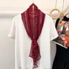 Bufanda Larga Kage 100% Gasa de Seda para Mujer, Accesorio de Cinta, Diadema, Bufanda, Versátil y Elegante, 30*160cm