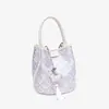 Bolsa de Mano para Mujer con Brocado Zhuang de Guangxi, Patrimonio Cultural Inmaterial, Gran Capacidad, para Viajes, Debajo del Brazo, Hombro, 2026 Nueva, Bolso Tote Tipo Cubo de Piel Suave