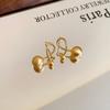 Pendientes de metal cepillado 2024, nuevos pendientes de lujo de alta gama, diseño de nicho, pendientes de temperamento para mujer.