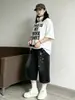 Calças Cropped Retas Estilo Coreano High Street Plus Size para Mulheres, Verão 2026, Shorts Jeans Super Estilosos