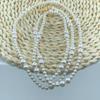 Collar de perlas de vidrio de tamaño largo, multicapa, apilable, cadena de clavícula larga, combinable con todo para primavera y otoño.