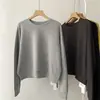 Etiqueta trasera Sudadera holgada de cuello redondo estilo coreano para mujer, nueva colección primavera y otoño, top holgado moderno y elegante