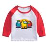 Camiseta de manga comprida para meninos e meninas roupas de outono 2022 nova camisa de algodão infantil primavera e outono camisa de fundo bonito para crianças