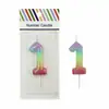 Velas Digitales Arcoíris Multicolor Comercio Electrónico Transfronterizo Amazon Decoración de Pastel para Fiesta de Cumpleaños Horneado Impresión a Color