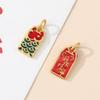 Bênção Estilo Chinês com o Texto de um Futuro Brilhante, Acessórios Personalizados em Liga de Zinco com Esmalte Gotejado, Pingente de Boa Sorte e Bênção, Atacado de Fabricante