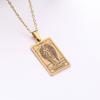 Transfronterizo Nuevo Europeo y Americano 22 Elementos de Tarjeta de Tarot Colgante de Tarjeta Cuadrada Collar Cadena Larga Clavícula Dama Simple Retro