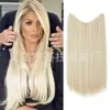 Mecha de Extensão de Cabelo em U Transfronteiriça para Mulheres, Extensão de Cabelo de Uma Peça com Fio de Pesca Grande, Mecha de Extensão de Cabelo Longo Liso Natural Invisível com Presilha