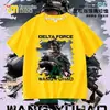 Nueva Camiseta Delta Force Weilong Rosa Rojo Comedor de Oro Lobo para Niños, Manga Corta Estudiante Holgada Superior Moderna