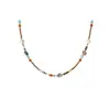 Collar de Perlas de Agua Dulce con Forma de Arroz, Piedra Natural de Color Dopamina, para Mujer, Nueva Moda, Estilo de Lujo Ligero para Viajes