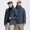 Chaqueta Desmontable a Prueba de Viento e Impermeable Luotuo Salt Mist Green Tres en Uno para Hombres y Mujeres Ropa para Exteriores Senderismo Camping Montañismo