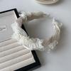Elegante Faixa de Cabelo Trançada com Renda, Faixa de Cabeça Trançada Larga de Nicho para Sair, Lavar o Rosto, Presilha de Cabelo, Elástico de Cabelo para Mulheres