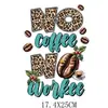 Pegatinas Creativas de Transferencia de Calor con Temática de Café Transfronterizas, Pegatinas de Transferencia de Calor con Logo Impresas en Offset, Imágenes de Transferencia de Calor para Estampado en Ropa