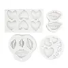 Molde de Silicone Coração Tamanho Lábio Fondant DIY Assar Decoração de Bolo Argila de Chocolate Molde de Cola