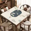 Nueva mesa de mahjong de cuero de diatomeas estilo chino, tapete absorbente de agua para ajedrez y cartas, mesa cuadrada de uso doméstico y mesa de ocho jugadores, tapete antideslizante