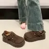 Sapatos Plataforma Bobo de Camurça com Solado Grosso para Mulheres, Novos Sapatos Casuais de Inverno 2025, Mocassins Versáteis Retrô