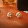 Pendientes Populares de Hortensia con Circonita y Perlas, Pendientes de Moda de Alto Nivel con Estilo de Hada, Accesorios Versátiles de Celebridad de Internet para el Día a Día