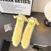 Meias de pelúcia de monstro engraçadas, feias e fofas para mulheres, outono e inverno, meias grossas quentes para o chão, meias de dormir para casa, meias de comprimento médio até a panturrilha