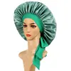 Gorro de Satén para Dormir Transfronterizo de Amazon Tejido de Punto de Satén Gorro para el Cuidado del Cabello para Mujer Sombrero de Ala Ancha Elástico Estilo Europeo y Americano