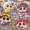 Pegatinas de taza impermeables de dibujos animados de Crayon Shin-chan, decoración linda 3D DIY para cuadernos, teléfonos y tabletas