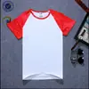 Modal vermelho estrelado céu raglan manga T-shirt verão fino esticar algodão classe uniforme grupo roupas T-shirt DIY impresso LOGO