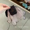 Laço estilo francês de luxo leve com estampa de leopardo e fita, presilha de garra para prender rabos de cavalo altos, acessório de cabelo requintado para mulheres