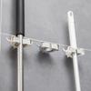 Gancho de clip para fregona de cuerno sin marcas multifuncional, estante para fregona de viscosa sin perforaciones, estante para escoba, colgante de pared para inodoro