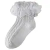 Meias Lisas para Meninas para Primavera, Outono e Verão, Meias Finas de Algodão Puro com Renda Branca, Meias de Princesa para Crianças, Meias Pretas de Dança para Meninas