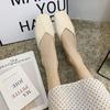 Sapatos Mule Tendência Verão Meio Chinelos para Mulheres Novo 2021 Chinelos Fechados na Ponta Quadrados Planos