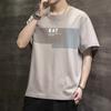 Nova Camiseta de Manga Curta Masculina Verão Estilo Coreano Tendência Simples Manga Meia Manga Estilo Hong Kong Solta Casual Tendência Marca Camiseta