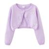 Cárdigan de Cerezas con Perlas para Niñas, Chal Tejido para Niños Pequeños Combinado con Vestidos Formales, Chal para Aire Acondicionado para Niñas